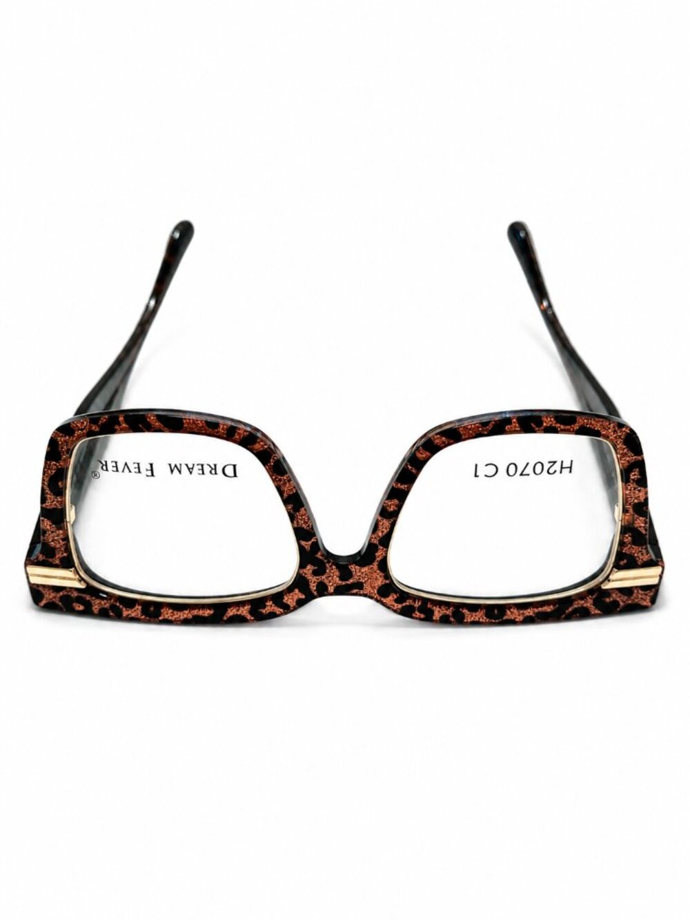 Dream Fever H2070 C1 Leopard Print Square Eyeglass Frames 50-19-145 - Picture 8 of 10
